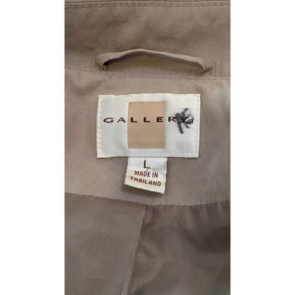 Gallery Women's L Khaki Tan Water Repellent Fully Lined Trench Coat - Picture 5 of 16
